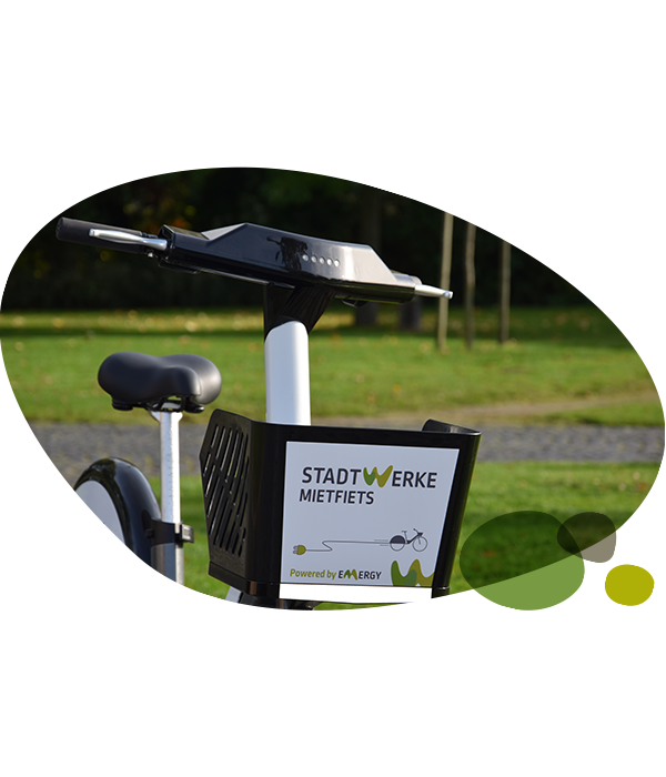 Teilansicht Pedelec Mietfiets von vorne