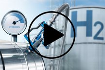 Wasserstofftank mit einem H2-Symbol