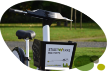 Teilansicht Pedelec Mietfiets von vorne